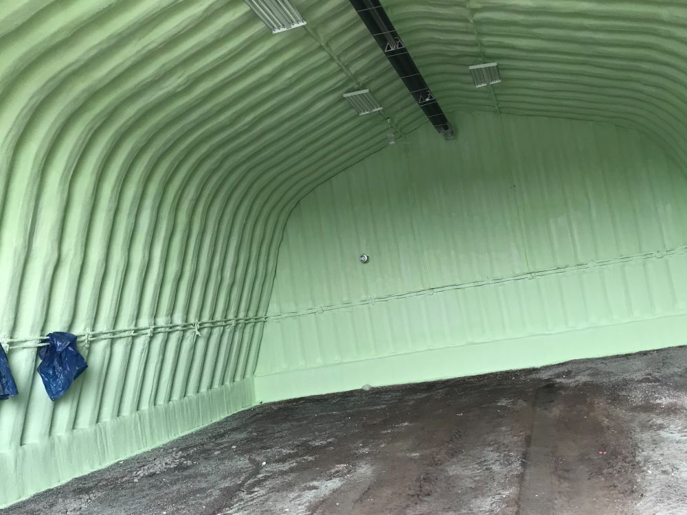 spray foam insulation inside quonset hut